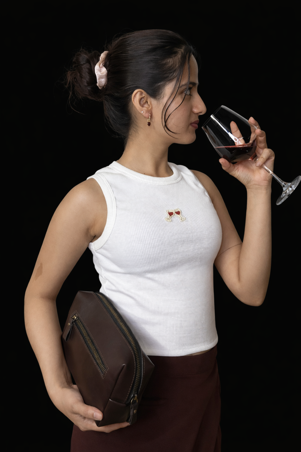 Plainory Red Wine Glass Tank Top