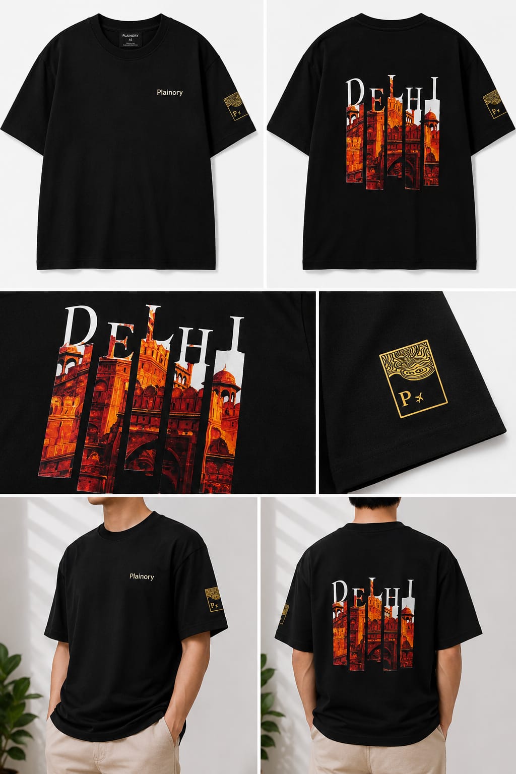 Plainory "Dil Se DELHI" Red Fort Streetwear Tee