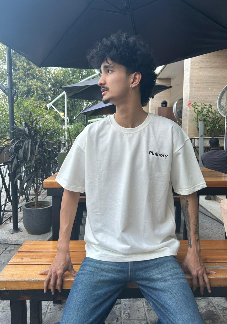 Plainory Off-White Unisex Oversized T-Shirt