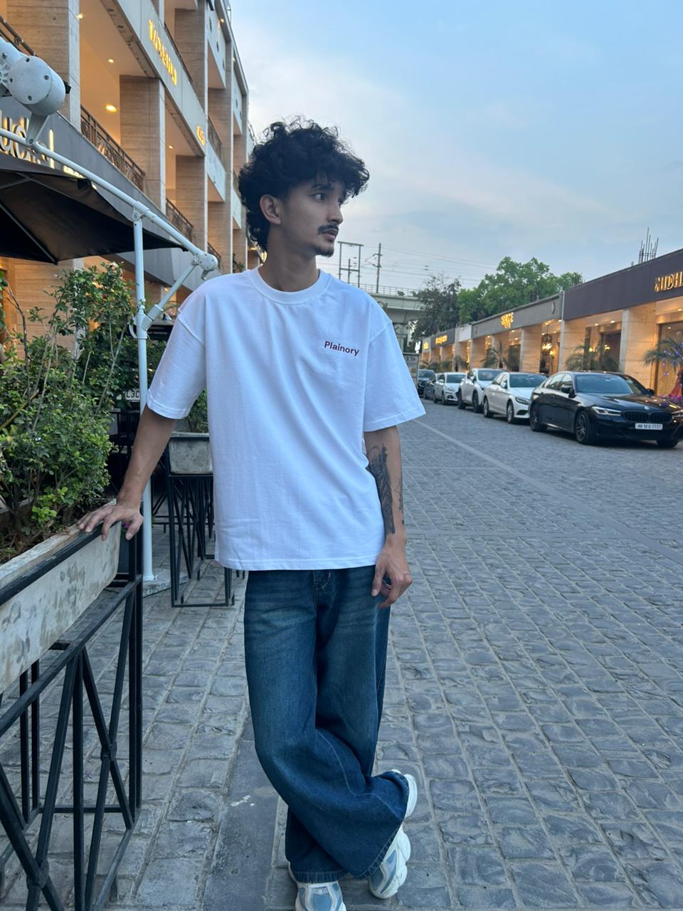 Plainory White Unisex Oversized T-Shirt