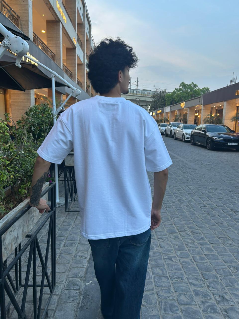 Plainory White Unisex Oversized T-Shirt