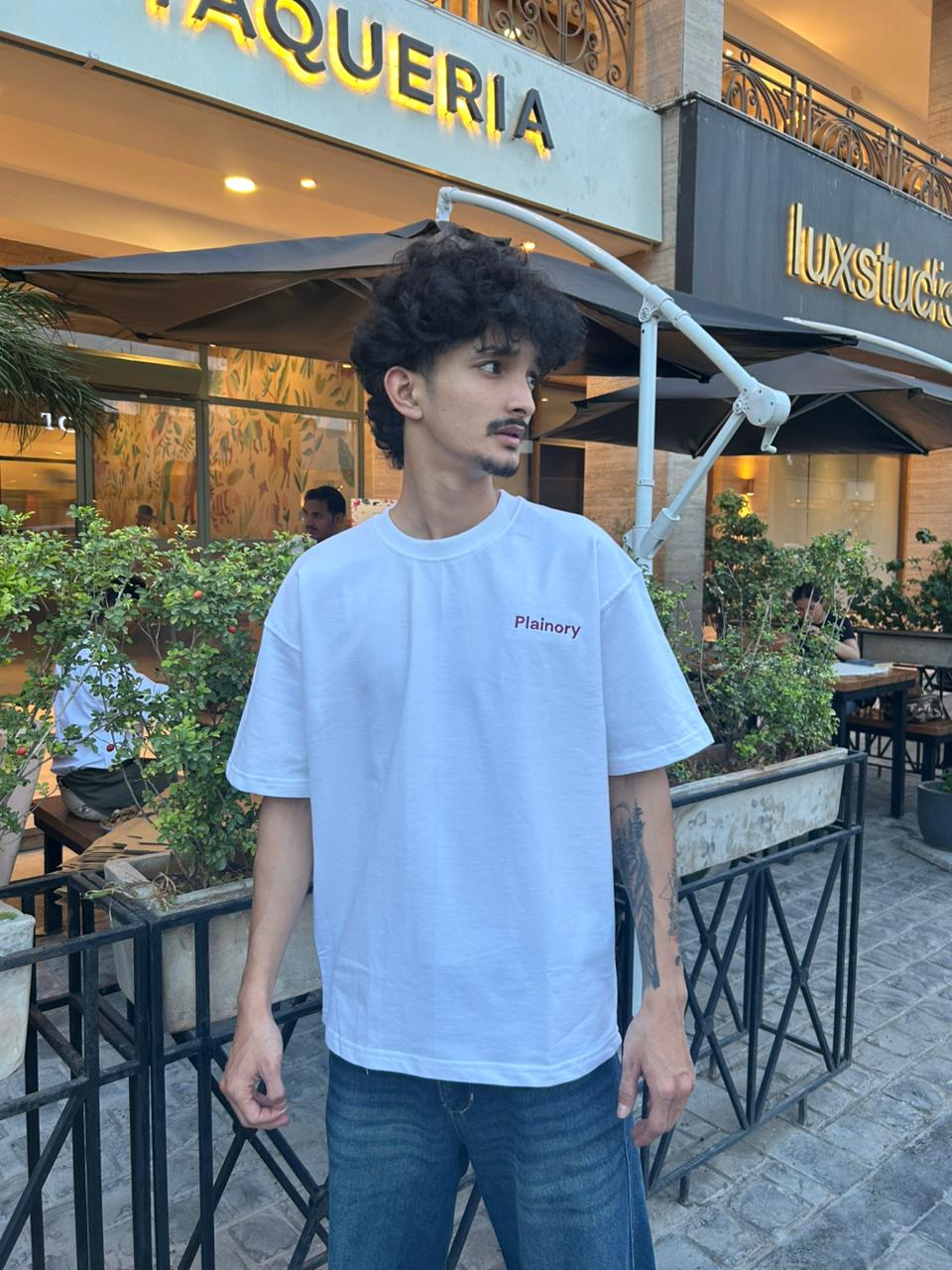 Plainory White Unisex Oversized T-Shirt