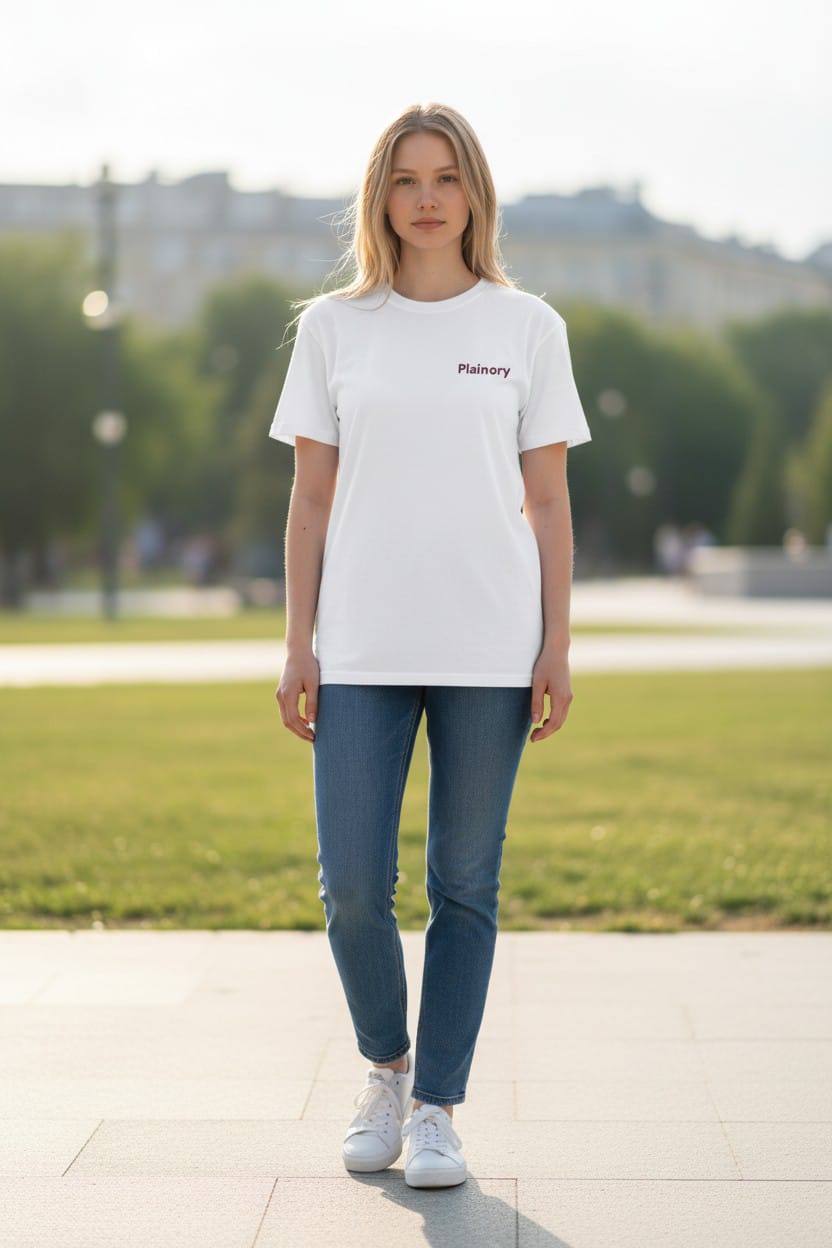 Plainory White Unisex Oversized T-Shirt